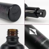 Close-up of lash cleanser spray bottle featuring nourishing, gentle formula for eyelash extension care